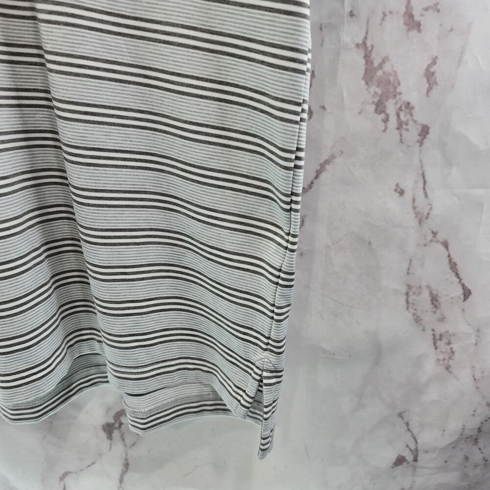 Johnnie O Shirt Mens Medium Gray Striped Polo Short Sleeve Golf Active - Picture 4 of 11